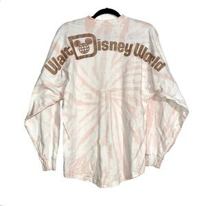 Disney World Spirit Jersey Pink Tie-Dye Long Sleeve Crewneck Shirt XS